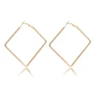 Large Earrings Simple Geometric Irregular Large Earrings Women's French Retro Diamond Metal Earrings