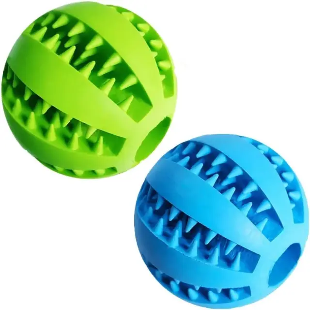 Pets Dog Treat Toy Ball, Rubber Dog Food Ball,Dog Tooth Cleaning Toy Ball, Interactive Dog Toys Pack