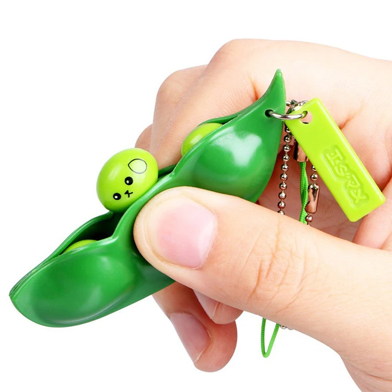 Soybean Extrusion Bean Pea Release Stress and Anxiety Fidget Bean Toy Funny Facial Expression Bean Fidget Toys