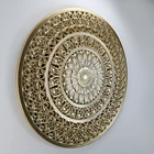 Carved Art MDF Decorative Wooden Wall Panel Round Carved Wooden Wall Panels For Gift Decoration Islamic Wall Decor Art
