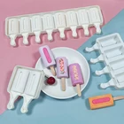 Ice Juice Silicone Frozen Ice Cream Mold Juice Popsicle Maker Ice Lolly Pop Mould - 4 Cell/