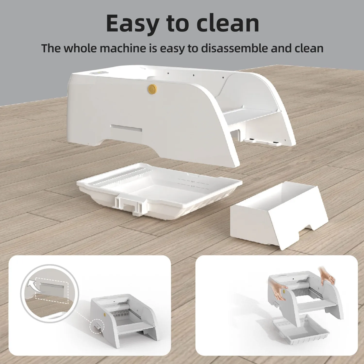 Hot Sale APP Smart Semi Closed Cat Litter Box Drawer Design Anti Spill Hands Free Cat Litter Pan Pet Products details