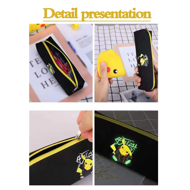 Custom pencil bag soft collapsible colored pencil case storage pouch stationery bag for school office