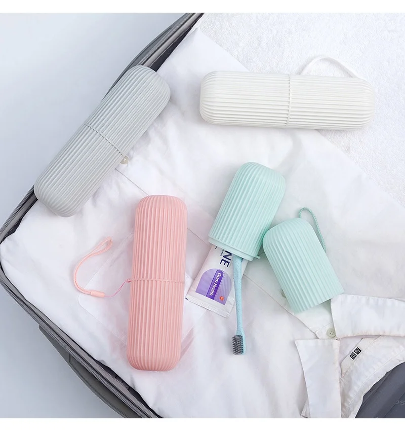 Wholesale Eco-Friendly Portable Travel Toothbrush Wash Cup Plastic Home Bathroom Sets for Travel
