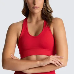 Wholesale Custom Super Soft Breathable Gather Stereotypes Thin Cup Bras Women Sport Yoga Bra Top