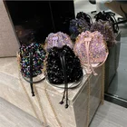 Sequin Handbags Women Sequin Shoulder Bags Fashion Chain Handbags Mini Bling Bucket Bag