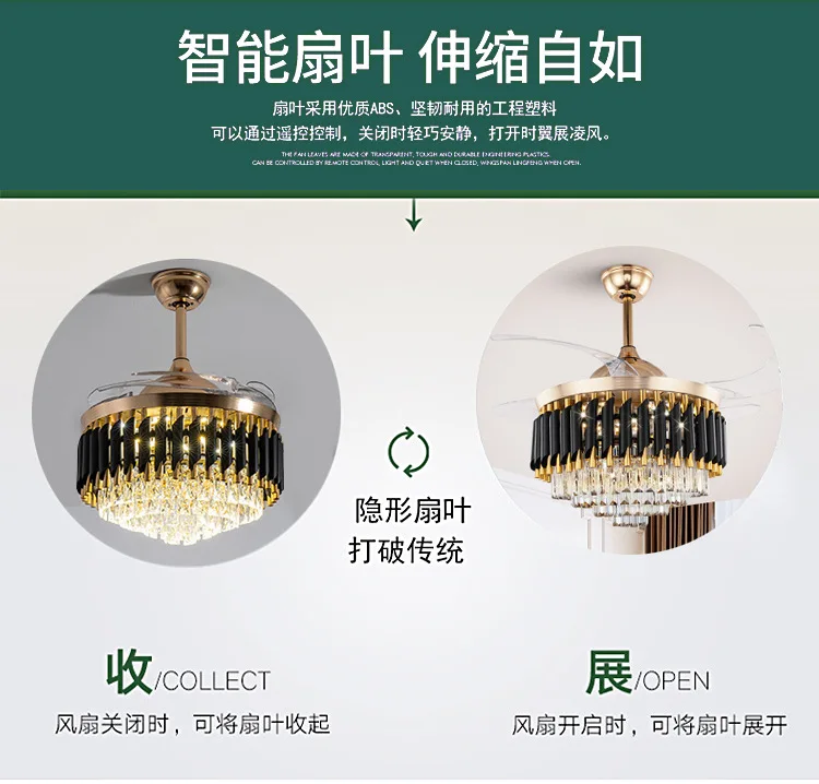 Crystal Ceiling Light Fan, 220v - detail 10