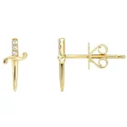 Cz Stud Earrings 925 Silver Stud Earring Custom 925 Silver Fashion Jewelry CZ Sword Stud Dagger Earrings