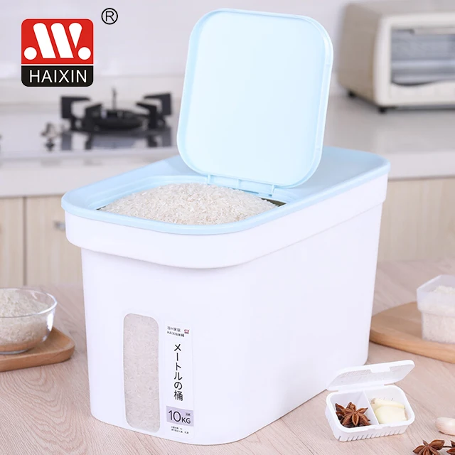 New Rice Dispenser Storage Box Container 10kg Cereals And Grain Bucket Dry Food Storage Container For Organizing Home Kitchen