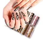 Nail 2021 Amovol Selling 10 Rolls Luxury Design Brand Adhesive Decals 3D Logo Nail Foil Nail Art Sticker