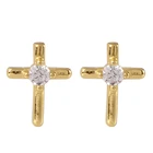 Silver Earrings Silverearrings Sterling Silver Jewelry Wholesale China Cz Cross Stud Earrings