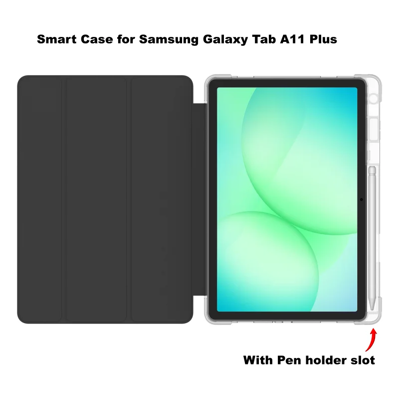 product pu leather tablet case with for smart case for samsung galaxy tab a11 plus folding flip stand auto sleep a9 plus tablet cover-8