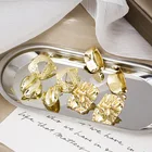 Earrings Alloy Customized Logo Irregular Geometric Metal Gold Earrings Fashion Alloy Stud Earrings