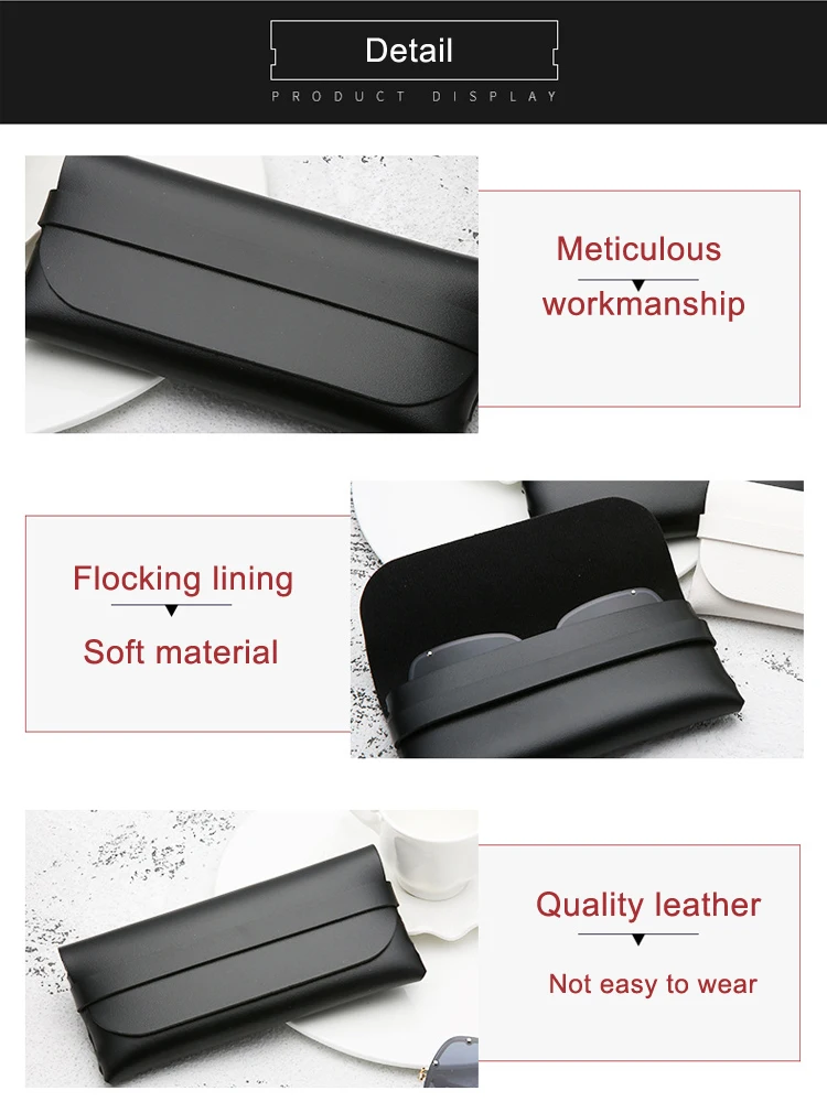 Fashion Customization Handmade Durable Portable PVC Leather Sunglasses Case Glasses Case