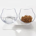 Petstar Cat Double Food Bowl Pet Food Water Elevated Pet Feeding Bowl With Raised Stand