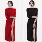Gowns Evening Dress Fall Black Long 2 Pieces Sets Womens Formal Party Sleeves Gowns Evening Bodycon Maxi Dress