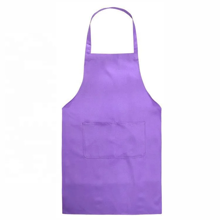 Factory Manufacturer customized plain kitchen aprons bib wholesale blank chef apron printed logo in cotton 2-pocket