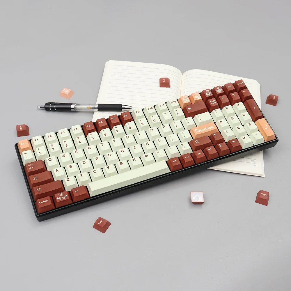 129 Key Tiramisu Keycaps Cherry Profile Pbt Dye Sublimation Mechanical