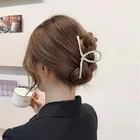 Wholesale Pearl Metal Stereo Butterfly Hair Claw Elegant Woman Fashion Catch Clip