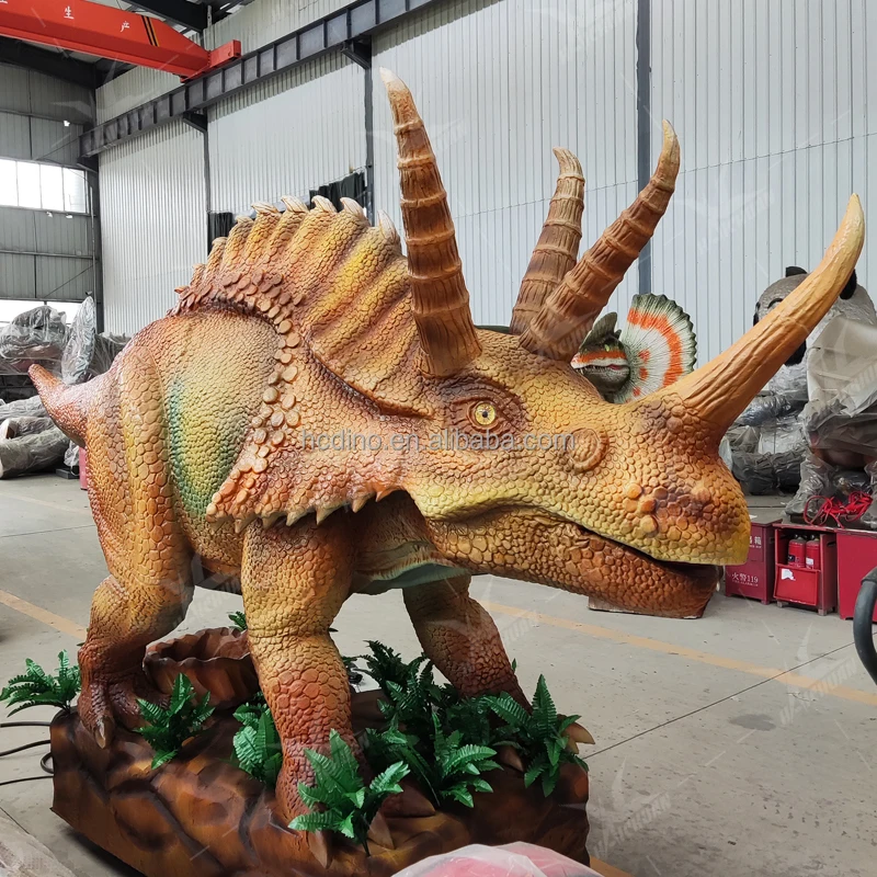 new arrival indoor animatronic triceratops robot dinosaur mecatronic dinosaurs laying eggs movement models -1
