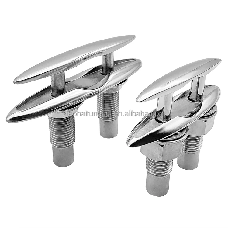 SHENGHUI Pull Up Boat Cleats 6 Inch Retractable Low-Profile Cleat Stainless Steel 316 Pop Up Deck Dock Cleat 