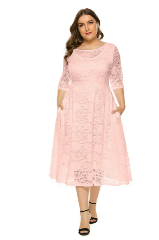 China source manufacturers wholesale women's elegant lady lace plus size long dress