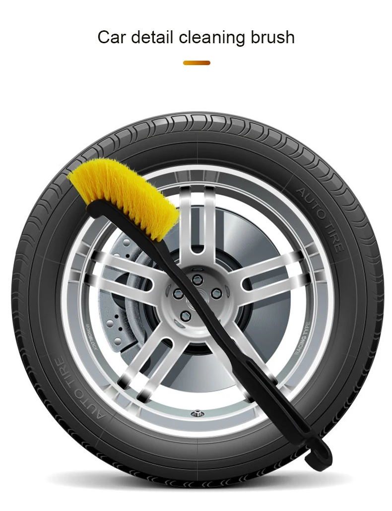 Car Wheel Cleaning Brush Wheel Hub Tire Long Handle Brush Car Inside Outside Cleaning Tool Car Cleaning Detailing Accessory