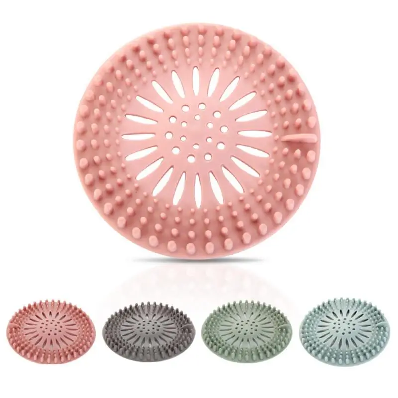 Silicone Flower Drain Cover Hair Catcher Bathroom Shower Drain Cover Filter 