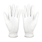 High Quality Custom Logo White Black Soft Genuine Cabretta Leather Golf Gloves Factory Price