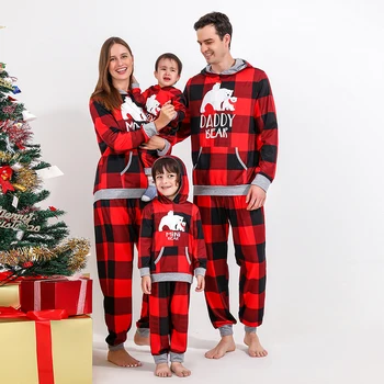 OEM 2022 Custom Bamboo Pajamas Set Adult Kids Matching Family Christmas Pajamas
