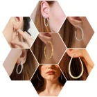 Earrings Plated 925 Sterling Silver Jewelry Earrings Women Big Twisted Circle Gold Plated Custom Large Hoop Earrings