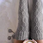 Garter Amazon Hot Sale European And American Knitted Warm Leggings Garter Wool Ball Woolen Socks Women