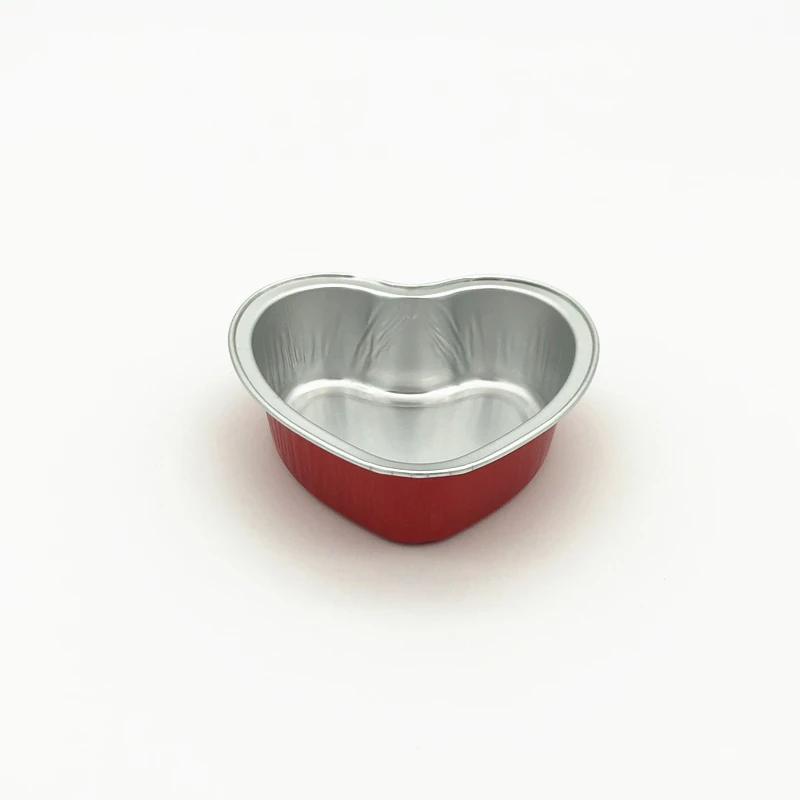 product tia x100 35 inch heart shaped shape tiny foil aluminum container mini size foil cup for gourmet dessert portions-2