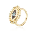 Ring Rings Hot Sale Cubic Zirconia Crown Ring Women 18k Gold Jewelry Rainbow Cz Ring Turkish Evil Eye Rings For Women