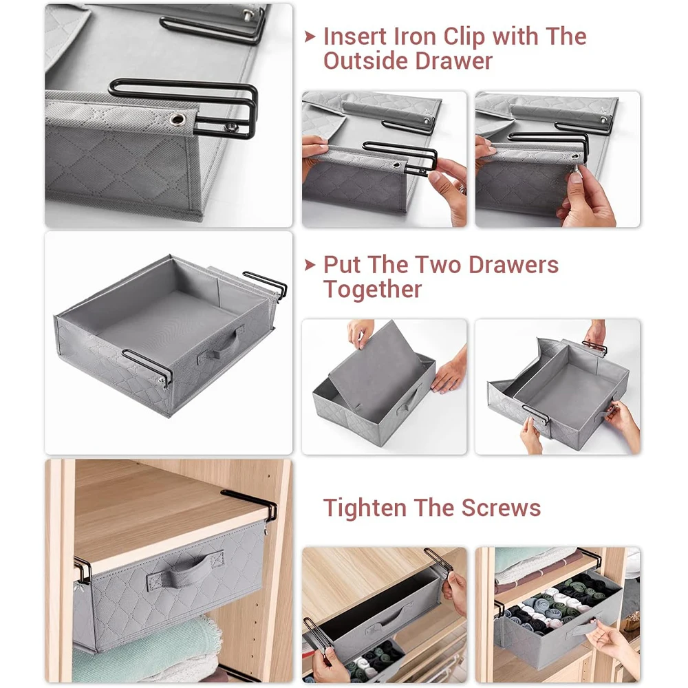 No Assembly Required Under Desk Storage Drawer Pull-out Storage with Storage Compartments