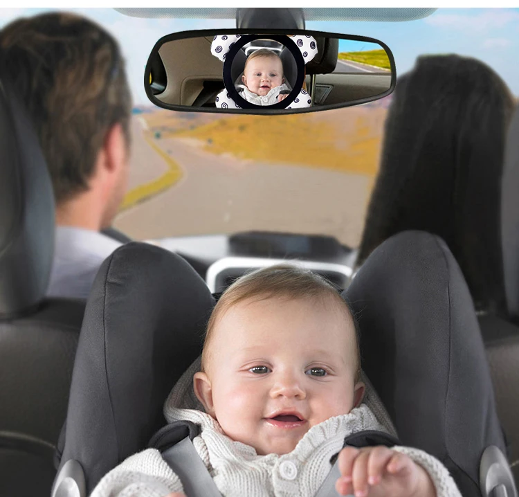 N029 New black and white rearview mirror baby safety mirror safety seat rearview mirror