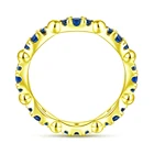 Gold Plated Sterling Silver Ring Silver Gold Plated Sterling Silver Ring Blue Stone Zircon Ring Silver Women Ring