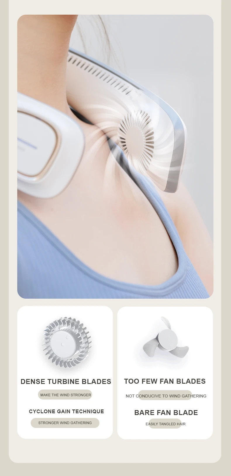Hanging Neck Fan, Portable, 5, Battery - detail 4