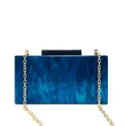 Clutch Purse Custom Women Acrylic Royal Blue Clutch Evevning Bag Cosmetic Case Ladies Handbag Party Purse