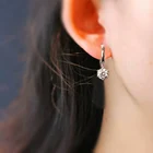 Hoop Studs Zircon Circle 925 Sterling Silver Jewelry Couple Earrings Hoop Studs Earrings For Women Girl