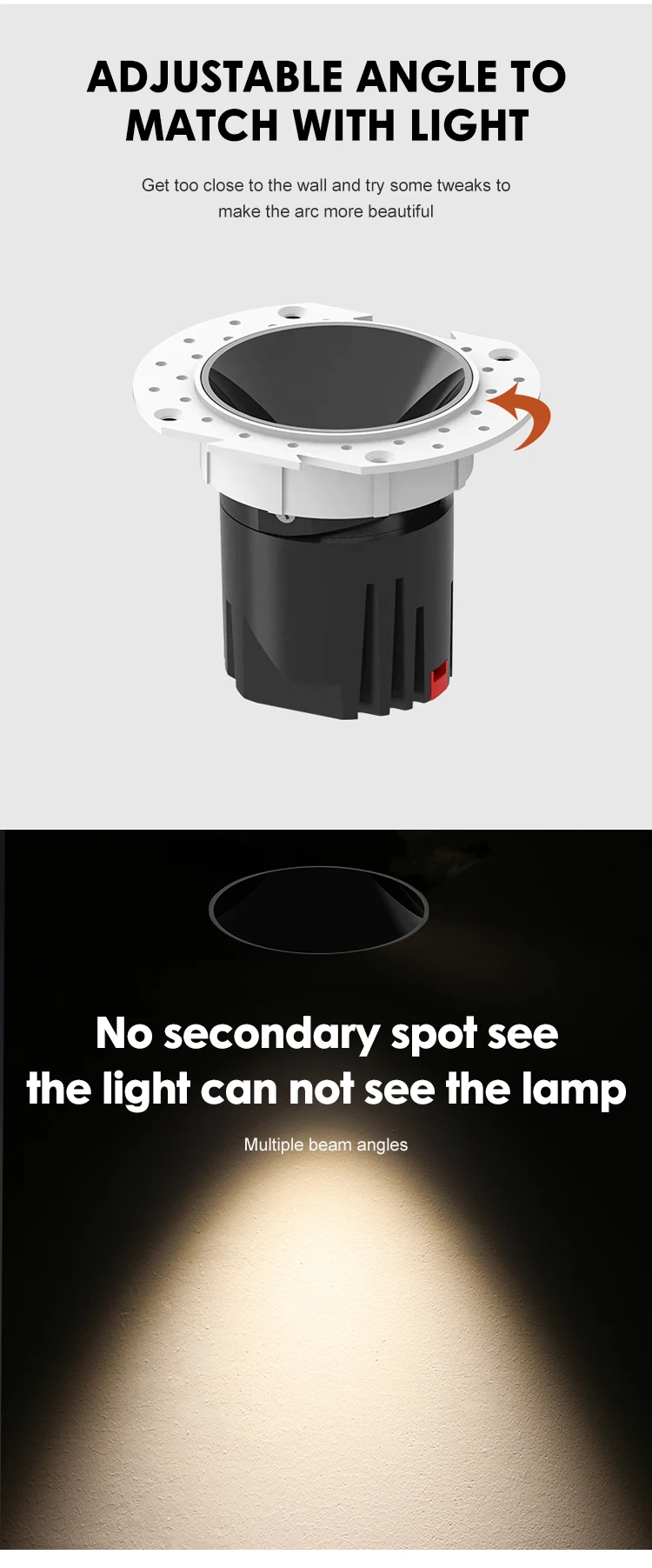 lc1072 china factory price adjustable led spotlight indoor aluminum 5 9 15 18 watt recessed ceiling downlight-2