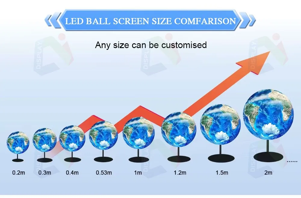 Creative Sphere LED Screen Customized Size Flexible Large Full Color Ball Spherical Shape Globe LED Video Display Video Wall factory