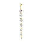 Heart Dangle Rings Heart Cubic Zirconia Dangle Piercing Jewelry Belly Button Rings