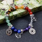 Bead Stone Natural Energy Healing Crystals Bead Elastic Yoga Energy 7 Chakras Stone Bracelets For Gift