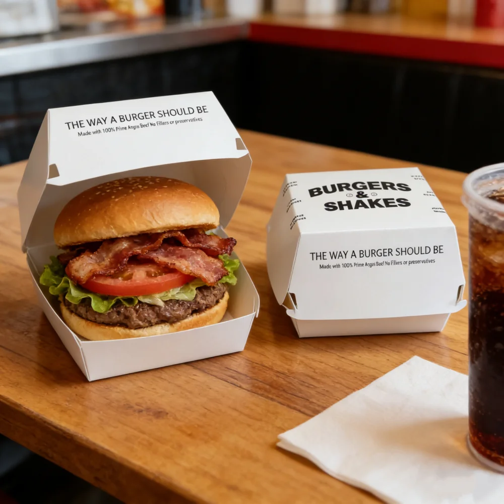 Custom Printed Take Away Fast Food Box Fried Chicken Burger Paper Box Food Container