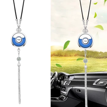 Custom logo  car mirror pendant air freshener oil pack with logo scented beads for car perfume logo car diffusers