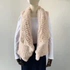 Fur Vest Wholesale Women's Double-Side Hand-Woven Rabbit Faux Fur Vest Fashion Knitted Fake Fur Waistcoat