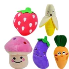 Cat Hot Selling Fruits Vegetables Plush Squeaky Toy Interactive Pet Dog Cat Molar Toys
