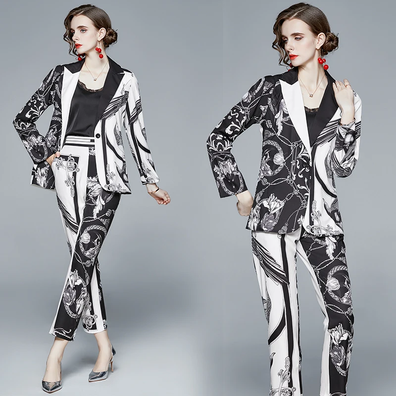 printed suit womens