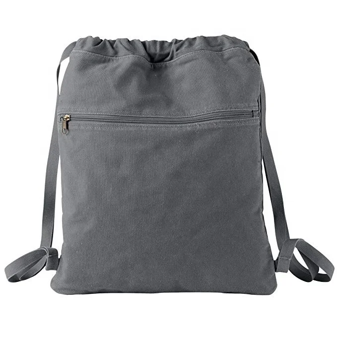 cotton canvas custom drawstring backpack bag for